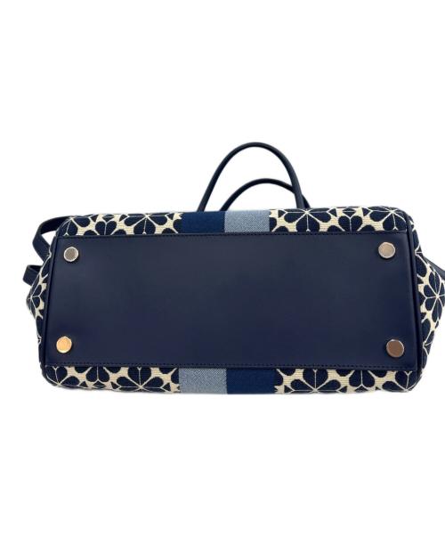 Kate Spade（ケイトスペード）Kate Spade (ケイトスペード) フラワージャガードトートバッグ ネイビーの古着・服飾アイテム