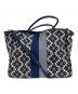 Kate Spade（ケイトスペード）の古着「フラワージャガードトートバッグ」｜ネイビー