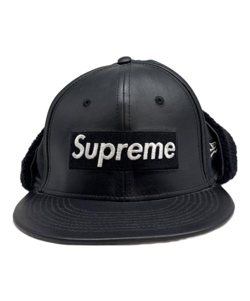 SUPREME（シュプリーム）Supreme (シュプリーム) New Era (ニューエラ) Leather Earflap ブラックの古着・服飾アイテム
