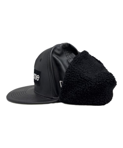 SUPREME（シュプリーム）Supreme (シュプリーム) New Era (ニューエラ) Leather Earflap ブラックの古着・服飾アイテム