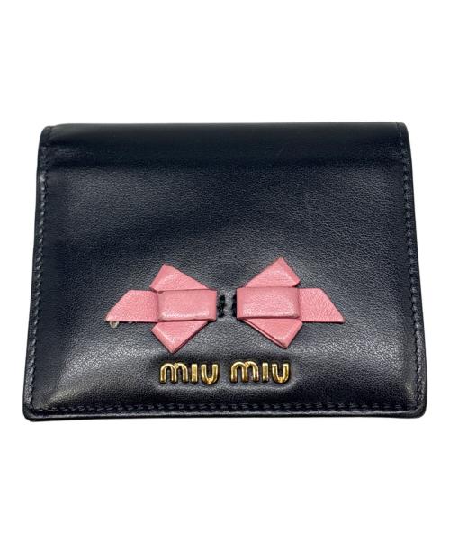 MIU MIU（ミュウミュウ）MIU MIU (ミュウミュウ) 2つ折り財布 ブラックの古着・服飾アイテム