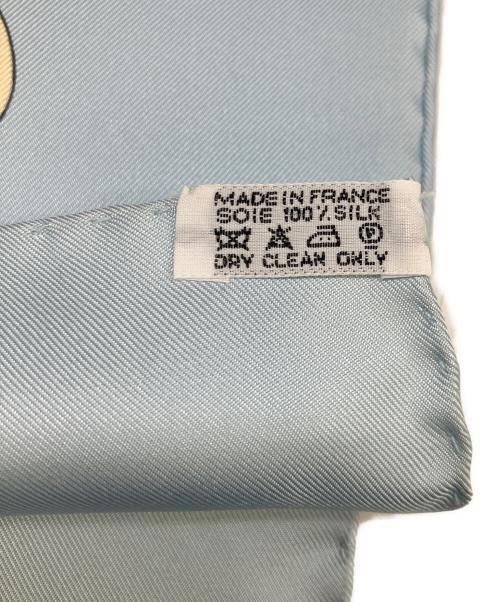 HERMES（エルメス）HERMES (エルメス) カレ90　シャンティイ城馬の博物館 スカイブルーの古着・服飾アイテム