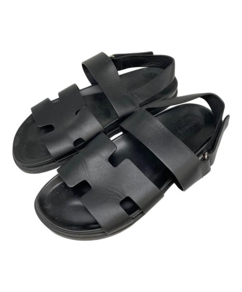 HERMES（エルメス）HERMES (エルメス) サンダル　GENIUS/ジニアス ブラック サイズ:SIZE 44.5（約29.0cm〜29.5cm相当）の古着・服飾アイテム