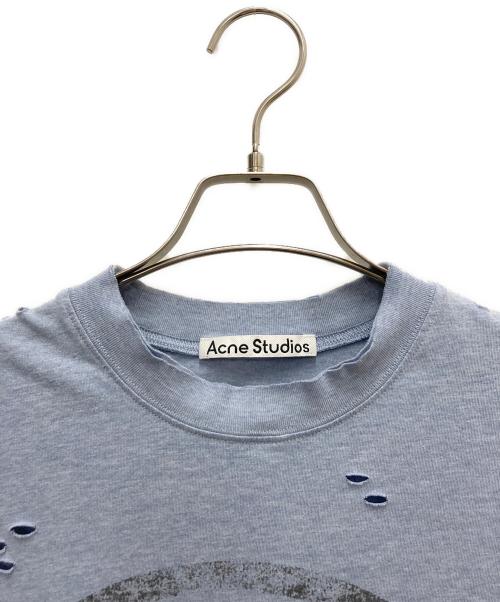 Acne studios（アクネ ストゥディオズ）Acne studios (アクネ ストゥディオズ) ダメージロゴTシャツ ブルー サイズ:SIZE Sの古着・服飾アイテム