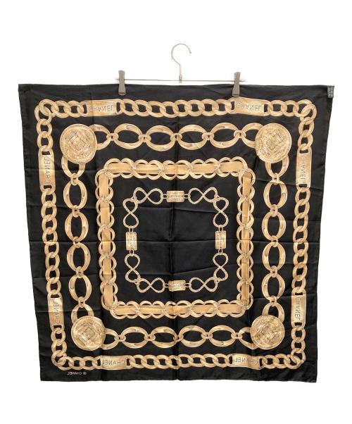 CHANEL（シャネル）CHANEL (シャネル) ココマークゴールドチェーンスカーフ ブラックの古着・服飾アイテム