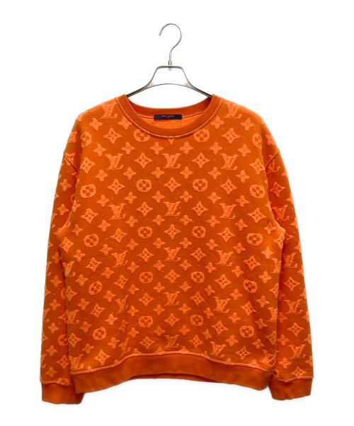 LOUIS VUITTON（ルイ ヴィトン）LOUIS VUITTON (ルイ ヴィトン) フルモノグラムジャカードクルーネックニットスウェット オレンジ サイズ:SIZE Mの古着・服飾アイテム