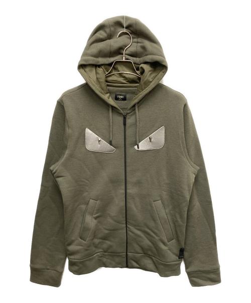 FENDI（フェンディ）FENDI (フェンディ) ジップパーカー オリーブ サイズ:SIZE 48（M～Lサイズ相当）の古着・服飾アイテム