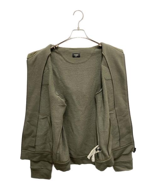 FENDI（フェンディ）FENDI (フェンディ) ジップパーカー オリーブ サイズ:SIZE 48（M～Lサイズ相当）の古着・服飾アイテム