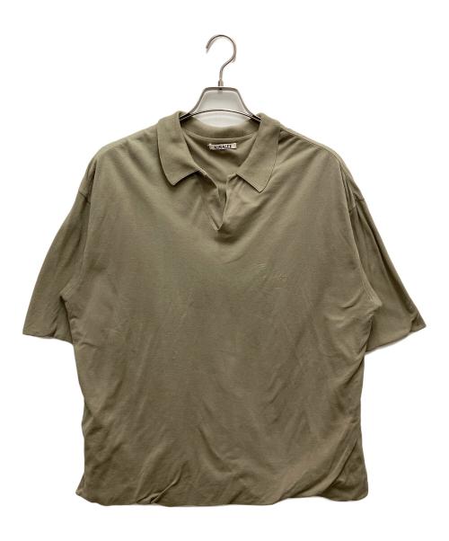 AURALEE（オーラリー）AURALEE (オーラリー) HIGH GAUGE PIQUE DOUBLE CLOTH SKIPPER POLO オリーブ サイズ:SIZE 4の古着・服飾アイテム