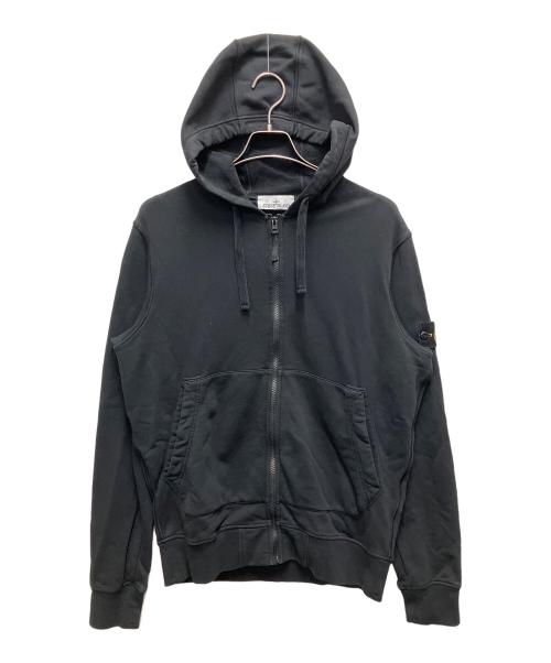 STONE ISLAND（ストーンアイランド）STONE ISLAND (ストーンアイランド) Organic Cotton Fleece Zip Hoodie ブラック サイズ:SIZE Lの古着・服飾アイテム