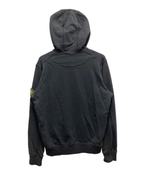 STONE ISLAND（ストーンアイランド）STONE ISLAND (ストーンアイランド) Organic Cotton Fleece Zip Hoodie ブラック サイズ:SIZE Lの古着・服飾アイテム