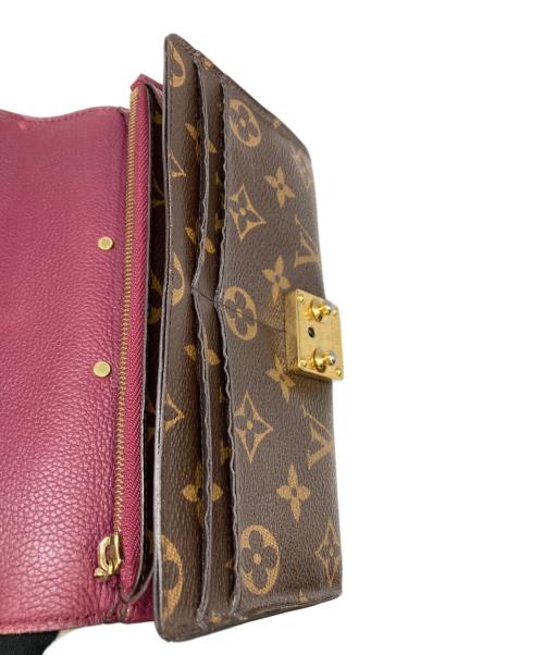 LOUIS VUITTON（ルイ ヴィトン）LOUIS VUITTON (ルイ ヴィトン) 長財布　ポルトフォイユ・パラス ブラウン×レッドの古着・服飾アイテム
