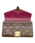 中古・古着 LOUIS VUITTON (ルイ ヴィトン) 長財布　ポルトフォイユ・パラス ブラウン×レッド：25000円