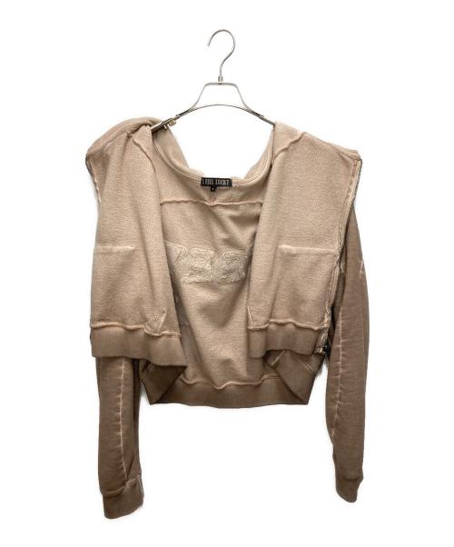 i fell lucky（アイ フィール ラッキー）i fell lucky (アイ フィール ラッキー) ジップパーカー ブラウン サイズ:SIZE Lの古着・服飾アイテム