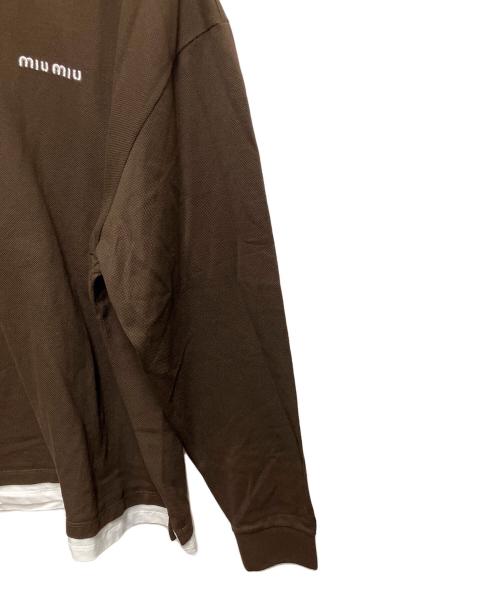 MIU MIU（ミュウミュウ）MIU MIU (ミュウミュウ) 長袖カットソー ブラウン サイズ:SIZE Mの古着・服飾アイテム