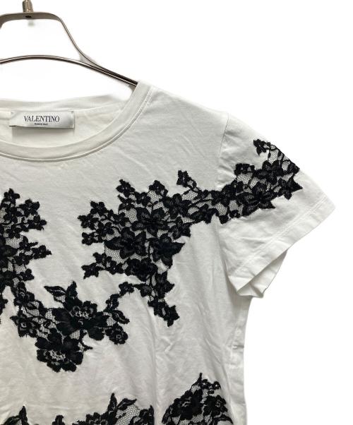 VALENTINO（ヴァレンティノ）VALENTINO (ヴァレンティノ) 半袖カットソー ホワイト×ブラック サイズ:SIZE Sの古着・服飾アイテム