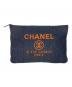 CHANEL（シャネル）の古着「クラッチバッグ　ドーヴィル」｜ネイビー×オレンジ