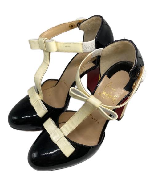 Christian Louboutin（クリスチャン・ルブタン）Christian Louboutin (クリスチャン・ルブタン) サンダル ブラック×ゴールド サイズ:SIZE 36（約23㎝相当）の古着・服飾アイテム