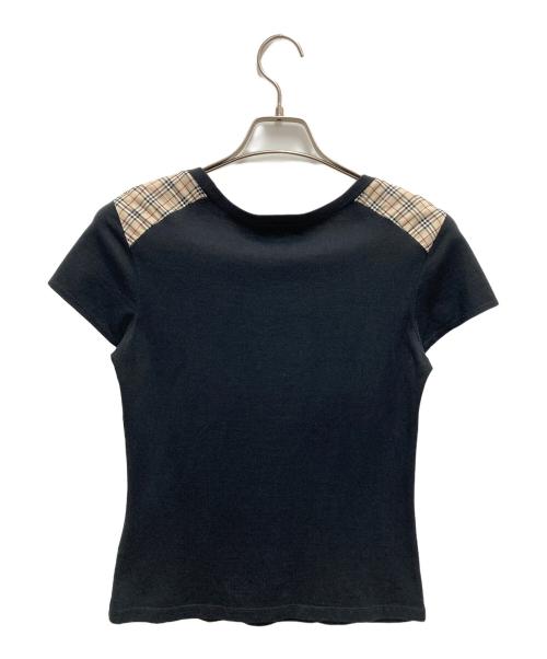 BURBERRY BLUE LABEL（バーバリー ブルー レーベル）BURBERRY BLUE LABEL (バーバリー ブルー レーベル) 半袖カットソー ブラック サイズ:SIZE 38の古着・服飾アイテム