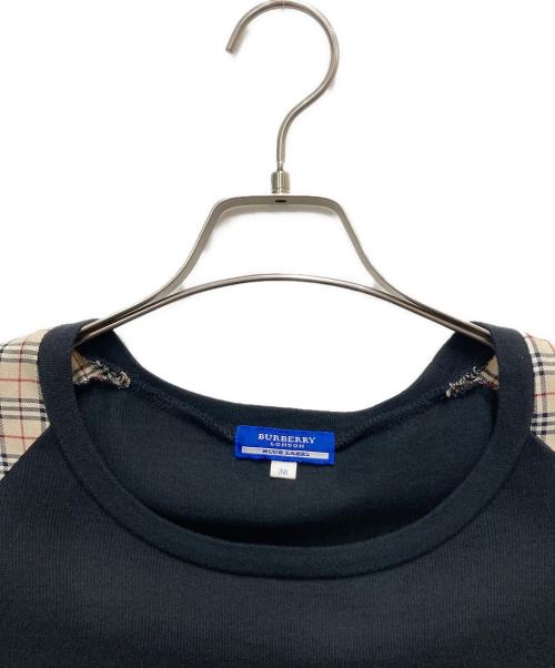 BURBERRY BLUE LABEL（バーバリー ブルー レーベル）BURBERRY BLUE LABEL (バーバリー ブルー レーベル) 半袖カットソー ブラック サイズ:SIZE 38の古着・服飾アイテム