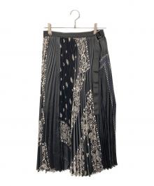 sacai（サカイ）の古着「ラップスカート　21SS Archive Print Mix Skirt」｜ブラック
