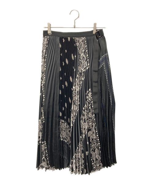 sacai（サカイ）sacai (サカイ) ラップスカート　21SS Archive Print Mix Skirt ブラック サイズ:SIZE 2の古着・服飾アイテム