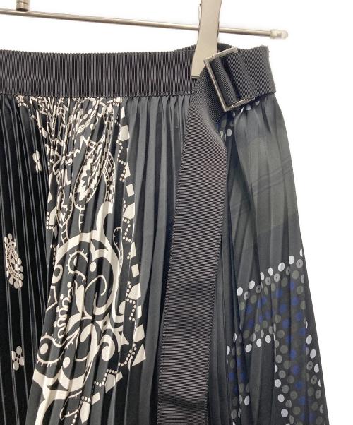 sacai（サカイ）sacai (サカイ) ラップスカート　21SS Archive Print Mix Skirt ブラック サイズ:SIZE 2の古着・服飾アイテム