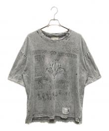 Maison MIHARA YASUHIRO（メゾン ミハラ ヤスヒロ）の古着「半袖カットソー　24AW Distressed Cat Print T-shirt」｜グレー