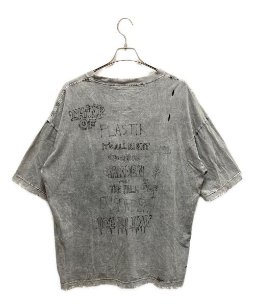 Maison MIHARA YASUHIRO（メゾン ミハラ ヤスヒロ）Maison MIHARA YASUHIRO (メゾン ミハラ ヤスヒロ) 半袖カットソー　24AW Distressed Cat Print T-shirt グレー サイズ:SIZE 48の古着・服飾アイテム