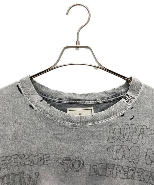 Maison MIHARA YASUHIRO（メゾン ミハラ ヤスヒロ）Maison MIHARA YASUHIRO (メゾン ミハラ ヤスヒロ) 半袖カットソー　24AW Distressed Cat Print T-shirt グレー サイズ:SIZE 48の古着・服飾アイテム