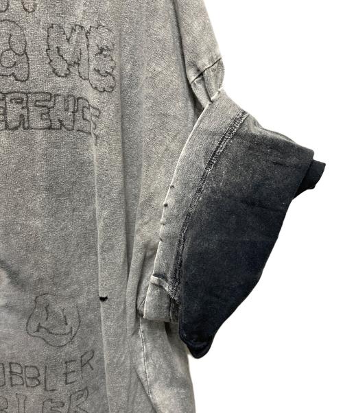 Maison MIHARA YASUHIRO（メゾン ミハラ ヤスヒロ）Maison MIHARA YASUHIRO (メゾン ミハラ ヤスヒロ) 半袖カットソー　24AW Distressed Cat Print T-shirt グレー サイズ:SIZE 48の古着・服飾アイテム