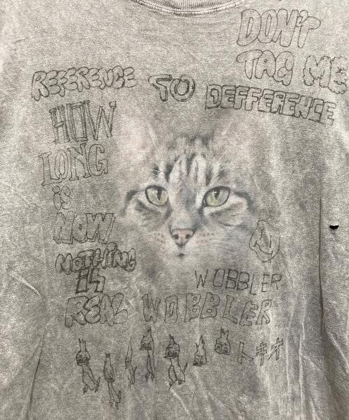 Maison MIHARA YASUHIRO（メゾン ミハラ ヤスヒロ）Maison MIHARA YASUHIRO (メゾン ミハラ ヤスヒロ) 半袖カットソー　24AW Distressed Cat Print T-shirt グレー サイズ:SIZE 48の古着・服飾アイテム