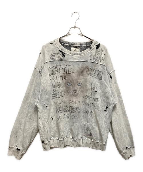 Maison MIHARA YASUHIRO（メゾン ミハラ ヤスヒロ）Maison MIHARA YASUHIRO (メゾン ミハラ ヤスヒロ) スウェット　24AW Distressed Sweatshirt  グレー サイズ:SIZE 46の古着・服飾アイテム