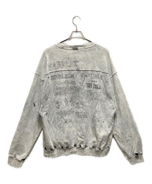 Maison MIHARA YASUHIRO（メゾン ミハラ ヤスヒロ）Maison MIHARA YASUHIRO (メゾン ミハラ ヤスヒロ) スウェット　24AW Distressed Sweatshirt  グレー サイズ:SIZE 46の古着・服飾アイテム