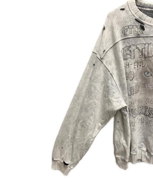 Maison MIHARA YASUHIRO（メゾン ミハラ ヤスヒロ）Maison MIHARA YASUHIRO (メゾン ミハラ ヤスヒロ) スウェット　24AW Distressed Sweatshirt  グレー サイズ:SIZE 46の古着・服飾アイテム