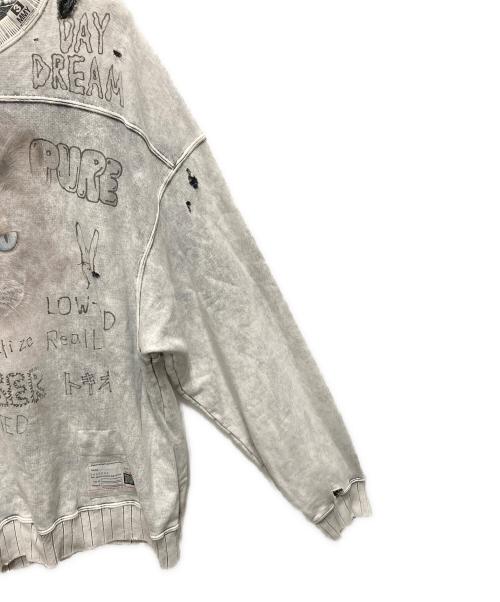 Maison MIHARA YASUHIRO（メゾン ミハラ ヤスヒロ）Maison MIHARA YASUHIRO (メゾン ミハラ ヤスヒロ) スウェット　24AW Distressed Sweatshirt  グレー サイズ:SIZE 46の古着・服飾アイテム