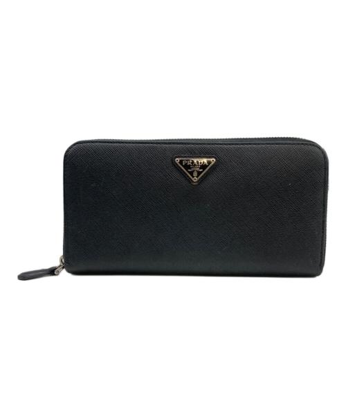 PRADA（プラダ）PRADA (プラダ) ラウンドファスナー長財布 ネイビーの古着・服飾アイテム