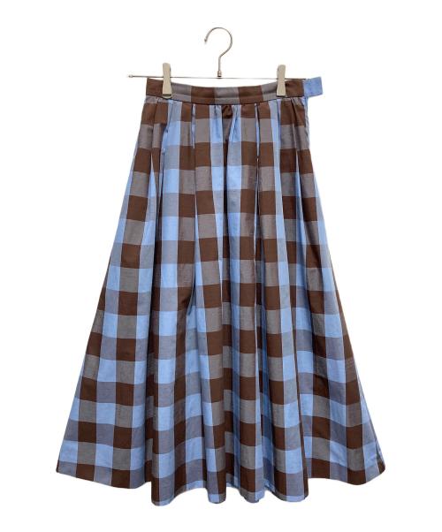 IENA（イエナ）IENA (イエナ) ロングスカート ブルー×ブラウン サイズ:SIZE 34の古着・服飾アイテム