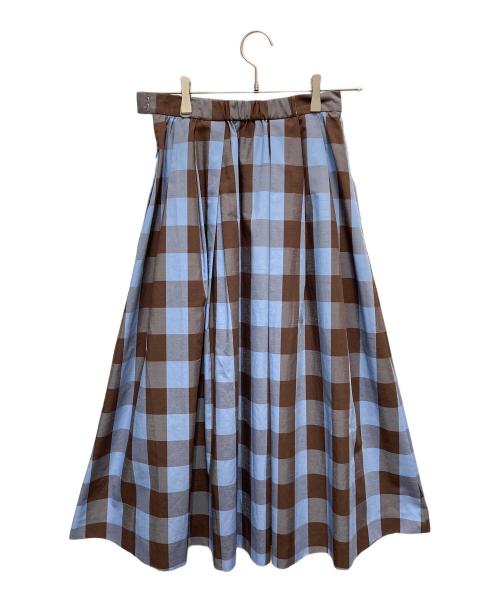 IENA（イエナ）IENA (イエナ) ロングスカート ブルー×ブラウン サイズ:SIZE 34の古着・服飾アイテム
