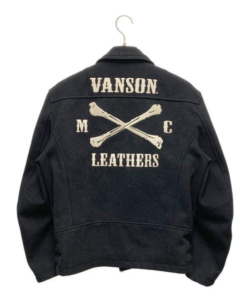 VANSON（バンソン）VANSON (バンソン) ダブルウールライダースジャケット ブラック サイズ:SIZE XLの古着・服飾アイテム