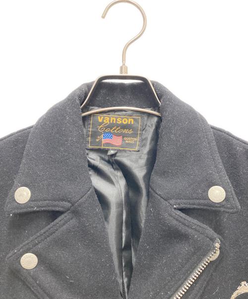 VANSON（バンソン）VANSON (バンソン) ダブルウールライダースジャケット ブラック サイズ:SIZE XLの古着・服飾アイテム