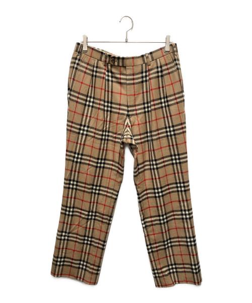 BURBERRY（バーバリー）BURBERRY (バーバリー) ウールパンツ　ノバチェック ベージュ サイズ:SIZE 91cm (W36)の古着・服飾アイテム