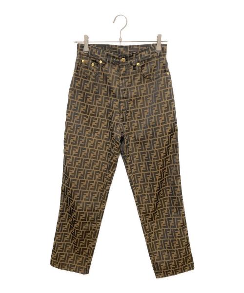 FENDI JEANS（フェンディ ジーンズ）FENDI JEANS (フェンディ ジーンズ) ズッカ柄ジャガードパンツ ブラウン サイズ:SIZE W29の古着・服飾アイテム