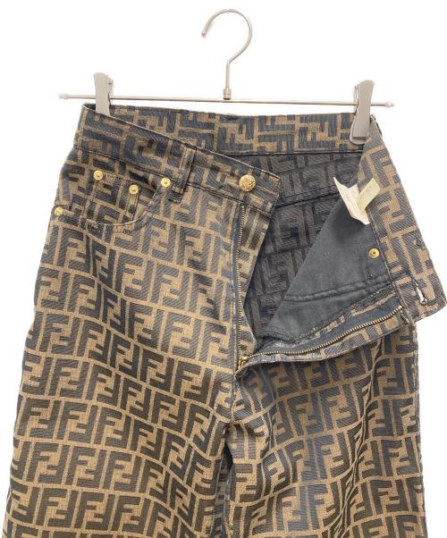 FENDI JEANS（フェンディ ジーンズ）FENDI JEANS (フェンディ ジーンズ) ズッカ柄ジャガードパンツ ブラウン サイズ:SIZE W29の古着・服飾アイテム