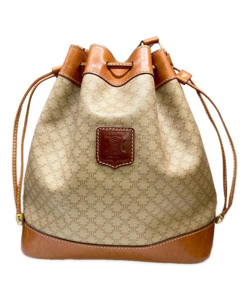 CELINE（セリーヌ）CELINE (セリーヌ) 巾着ショルダーバッグ ベージュの古着・服飾アイテム