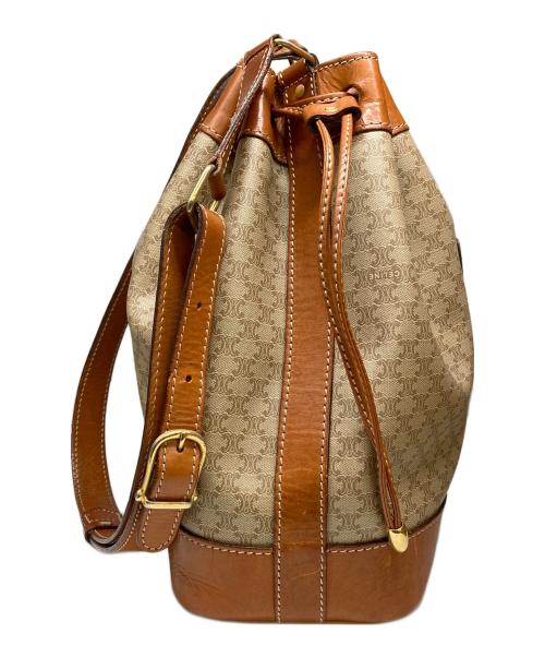 CELINE（セリーヌ）CELINE (セリーヌ) 巾着ショルダーバッグ ベージュの古着・服飾アイテム