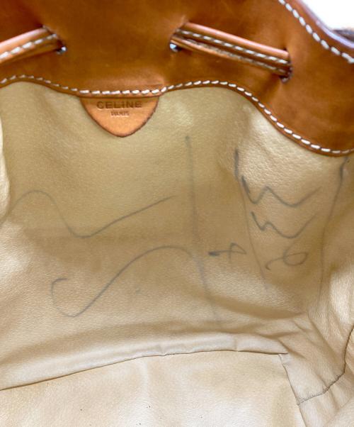 CELINE（セリーヌ）CELINE (セリーヌ) 巾着ショルダーバッグ ベージュの古着・服飾アイテム