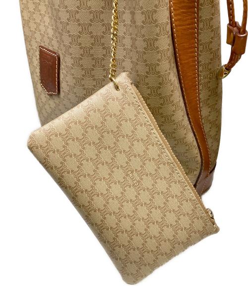CELINE（セリーヌ）CELINE (セリーヌ) 巾着ショルダーバッグ ベージュの古着・服飾アイテム