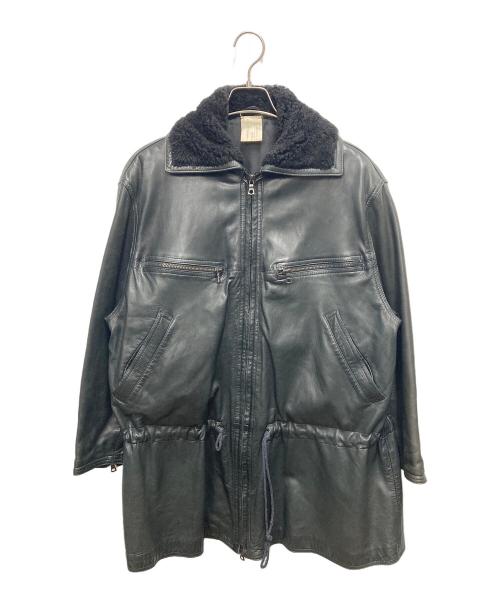 GIANNI VERSACE（ジャンニ・ヴェルサーチ）GIANNI VERSACE (ジャンニ・ヴェルサーチ) レザーコート ブラック サイズ:不明(記載なし)の古着・服飾アイテム