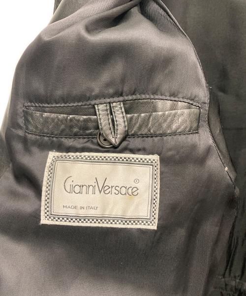 GIANNI VERSACE（ジャンニ・ヴェルサーチ）GIANNI VERSACE (ジャンニ・ヴェルサーチ) レザーコート ブラック サイズ:不明(記載なし)の古着・服飾アイテム